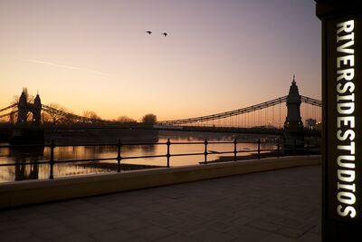 Riverside Studios - terrace - outside sunset